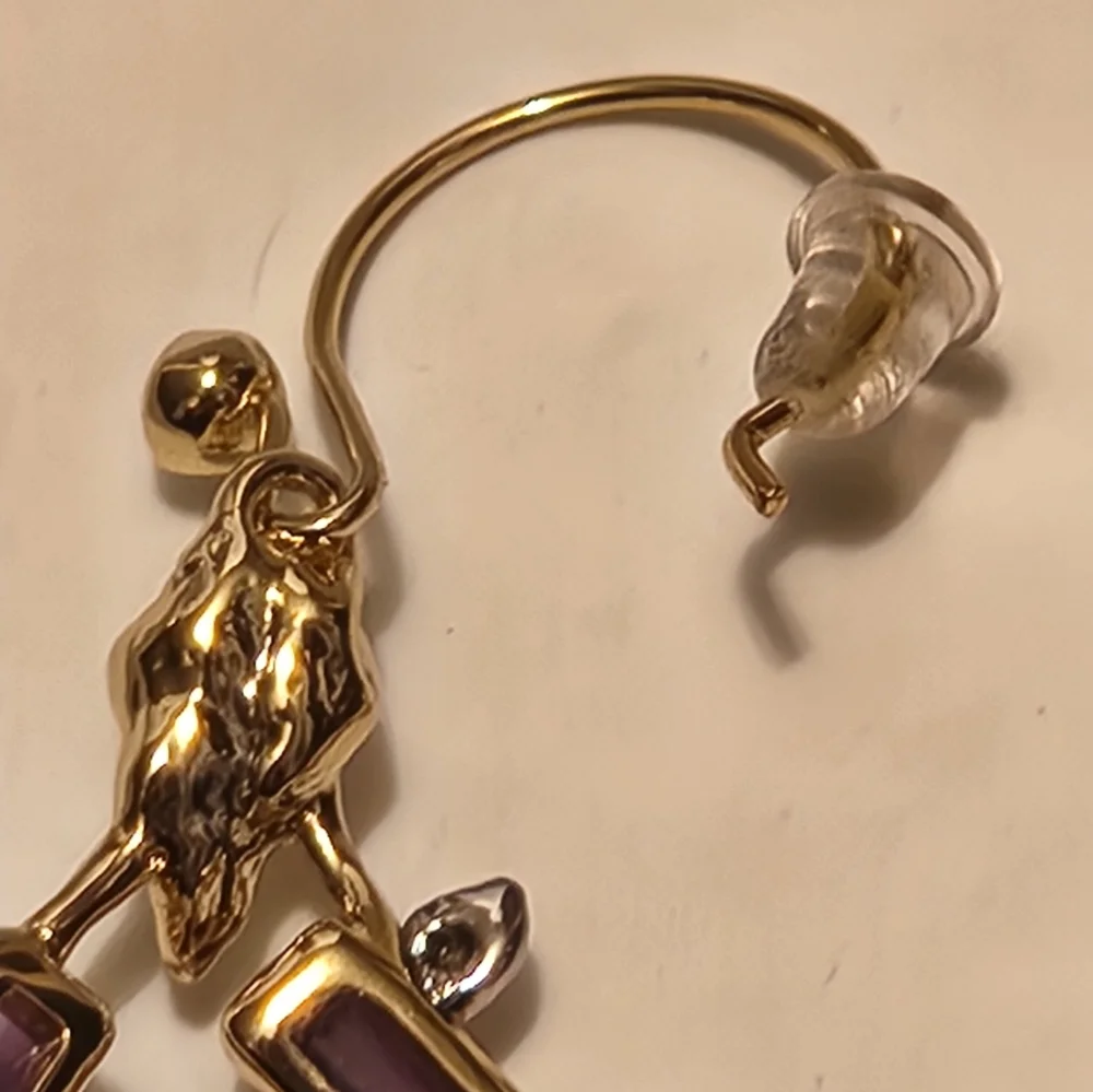 Alexis Bittar purple gold dangle earrings - Picture 5 of 5